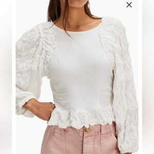 Free People NEW Olivia Contrast Stitch Knit Top
